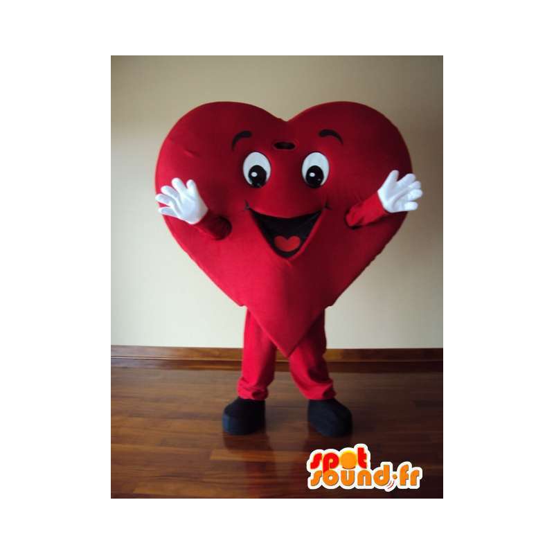 Red Love Heart Mascot Costume Christmas Party Dress Adult Size 